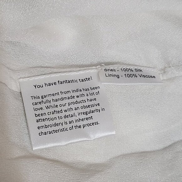 Rococo Sand Paloma White Embroidered Top Size XS b110 - Picture 9 of 11